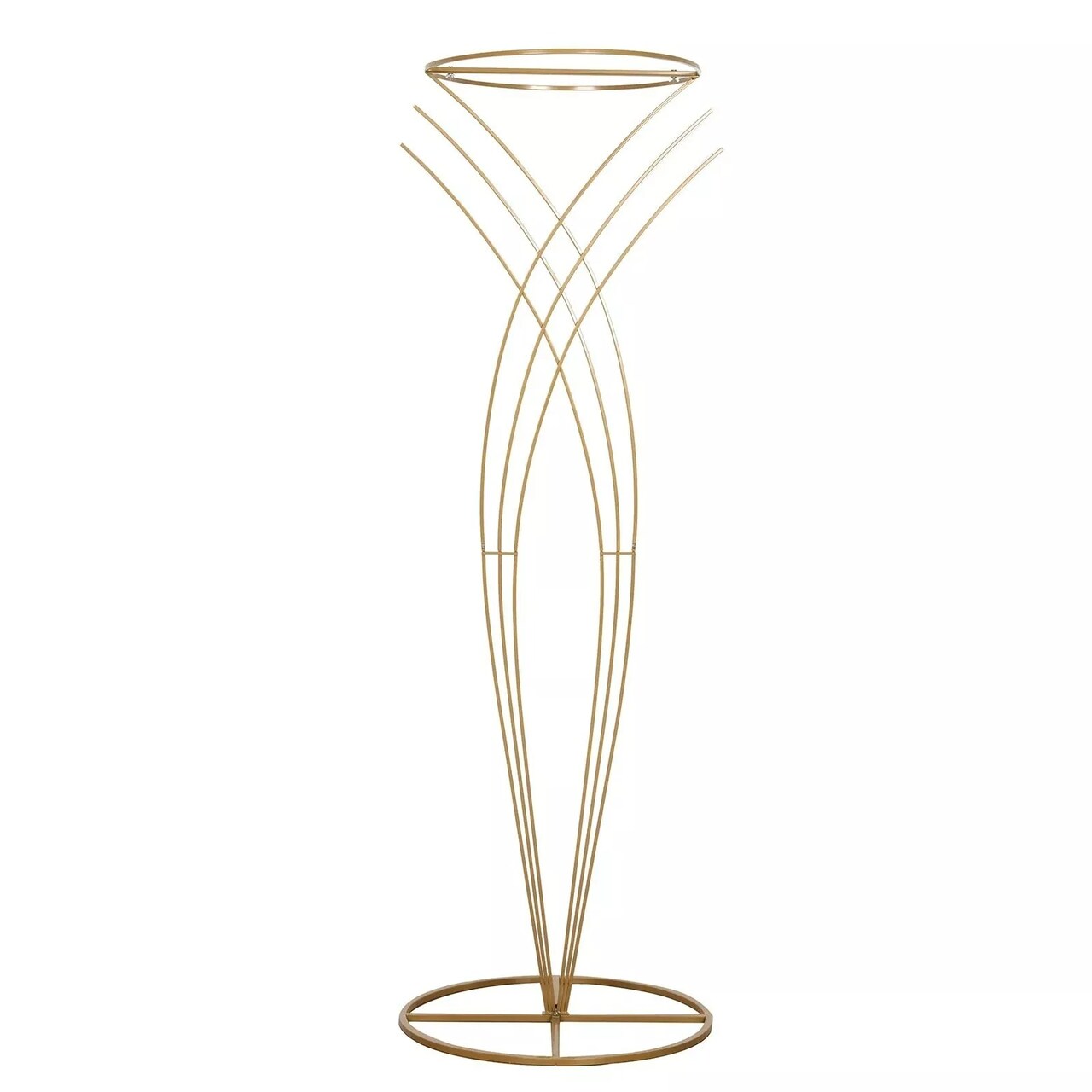 7 ft Gold Metal Flower Display Stand Mermaid Tail Design Pedestal Party Events